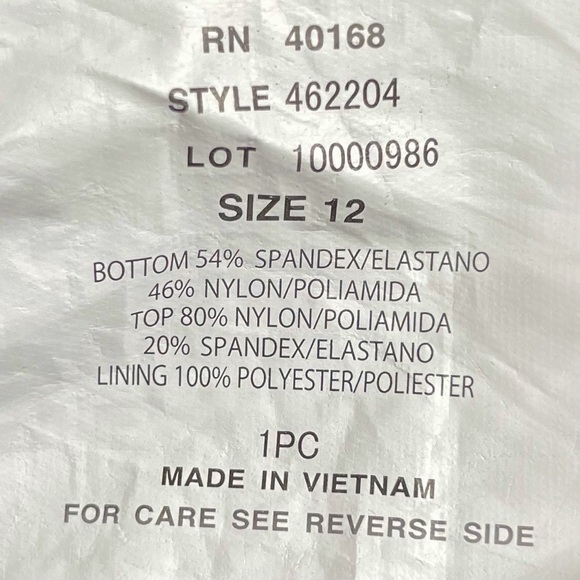 Trimshaper Black Jeweled One Piece Swimsuit with Stud Embellishment Size 12 - Picture 9 of 9